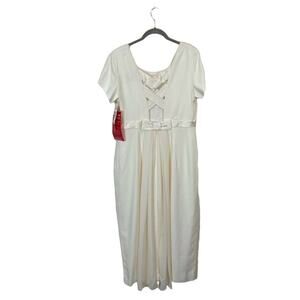 Jeffery & Dara Vtg Cream Formal Dress sz 12P NWT